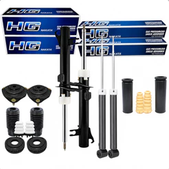 Kit 4 Amortecedor Batente Coxim Rolamento Completo Fiesta