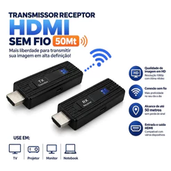 Transmissor Hdmi Sem Fio De 50m, Wireless Receptor 5g