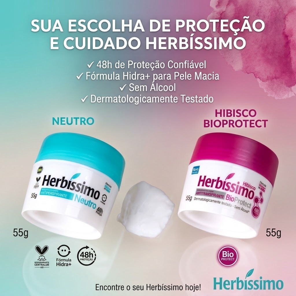 Desodorante Creme Herbíssimo Antitranspirante 55g | 48h