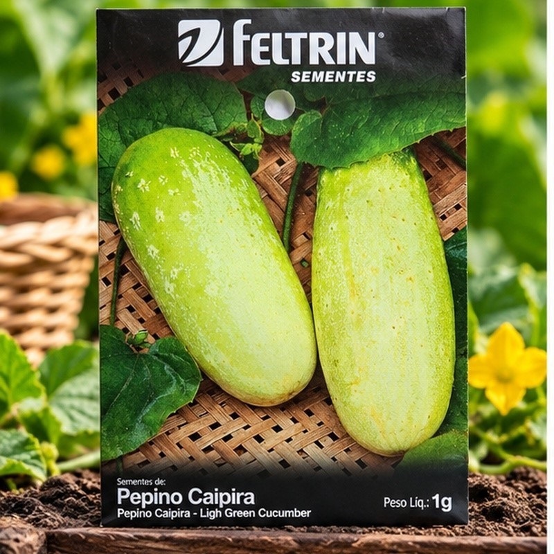 Sementes de Pepino Caipira Esmeralda Para Horta e Cultivo
