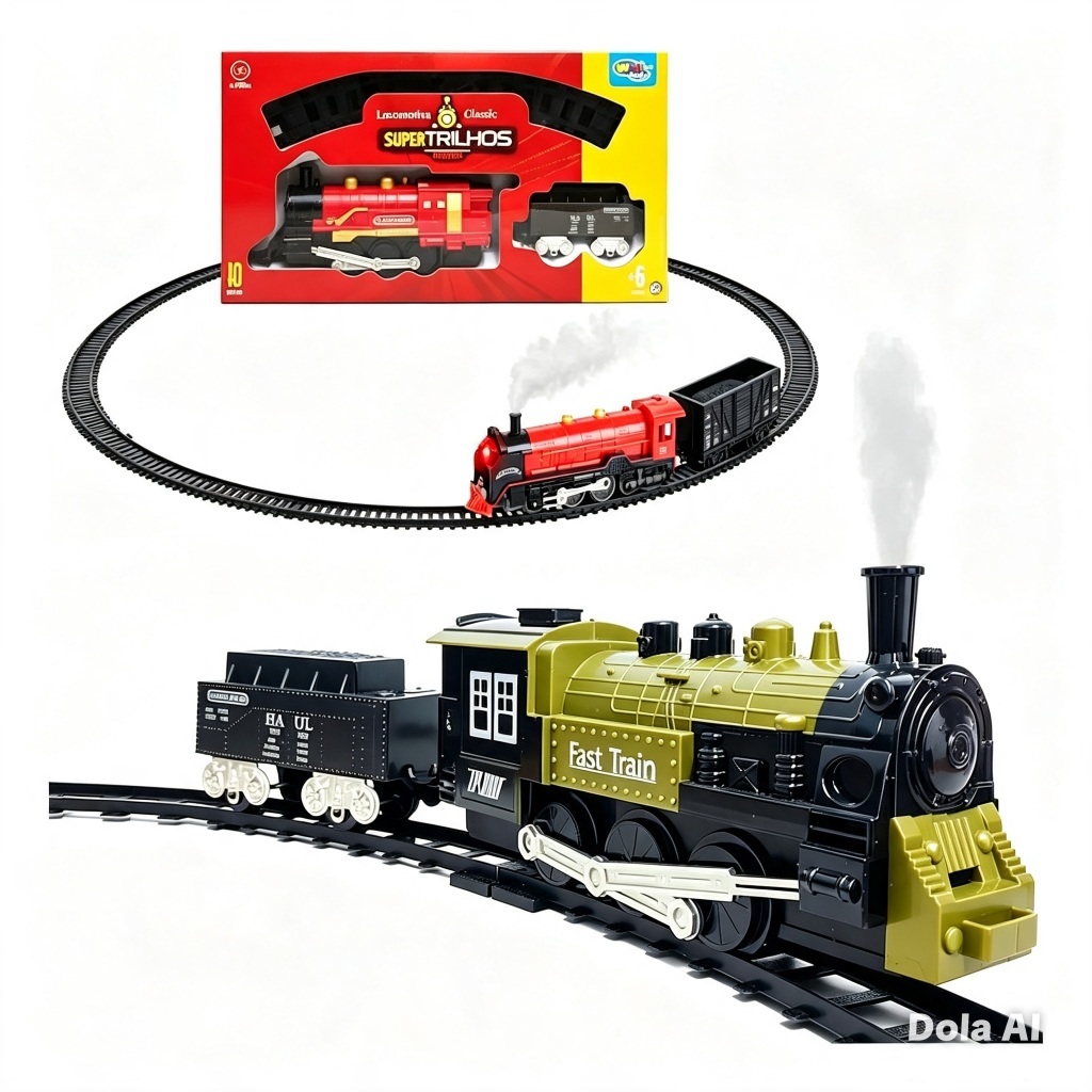 Trem Elétrico Locomotiva Com Luz e Solta Fumaça Decora Natal -  WelKids WB6792