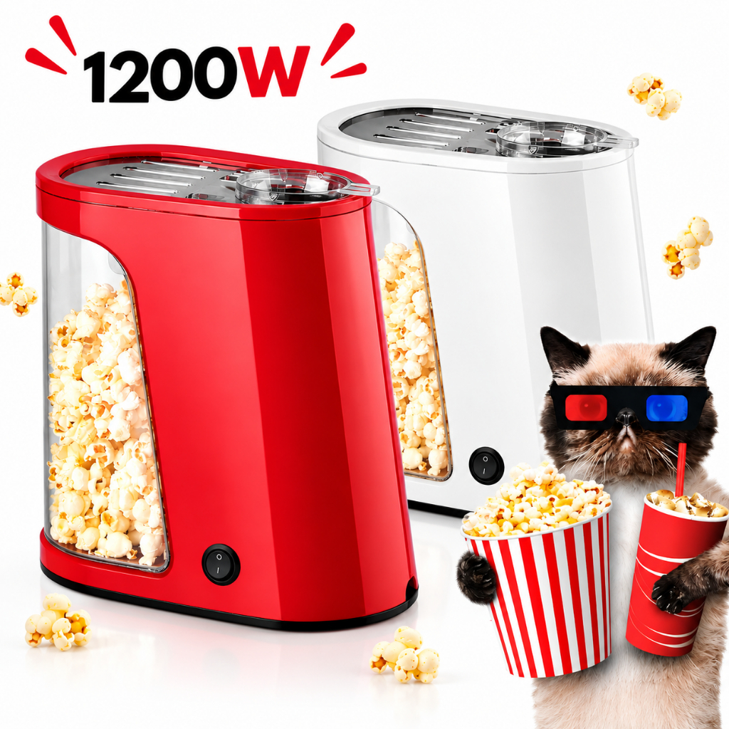 PIPOQUEIRA ELÉTRICA 110v 220v 1200W Ar Quente Máquina de Pipoca Sem Óleo PREMIUM