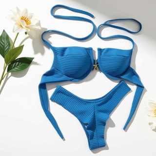 conjunto de biquini meia taça calcinha asa-delta moda verão conforto y elegante moda praia com bojo e aro