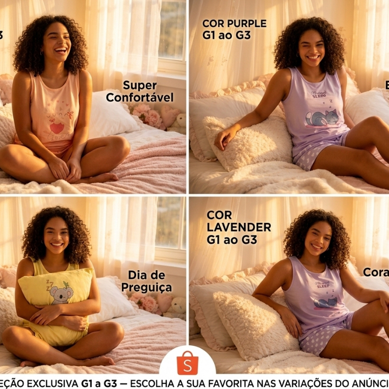 Pijama Baby Doll Plus Size Regata Short Doll Feminino Confortável Estampado G1 G2 G3 — imagem 2 de 2