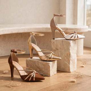 Sapato Scarpin Feminino Salto Fino 9cm Bico Fino Fivela Dourado Metalizado Specchio Rose Branco Caramelo Escarpan Festa