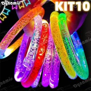Kit 20/10/5 Pulseira Led Neon Coloridas Festa Aniversário Rave Balada-DY