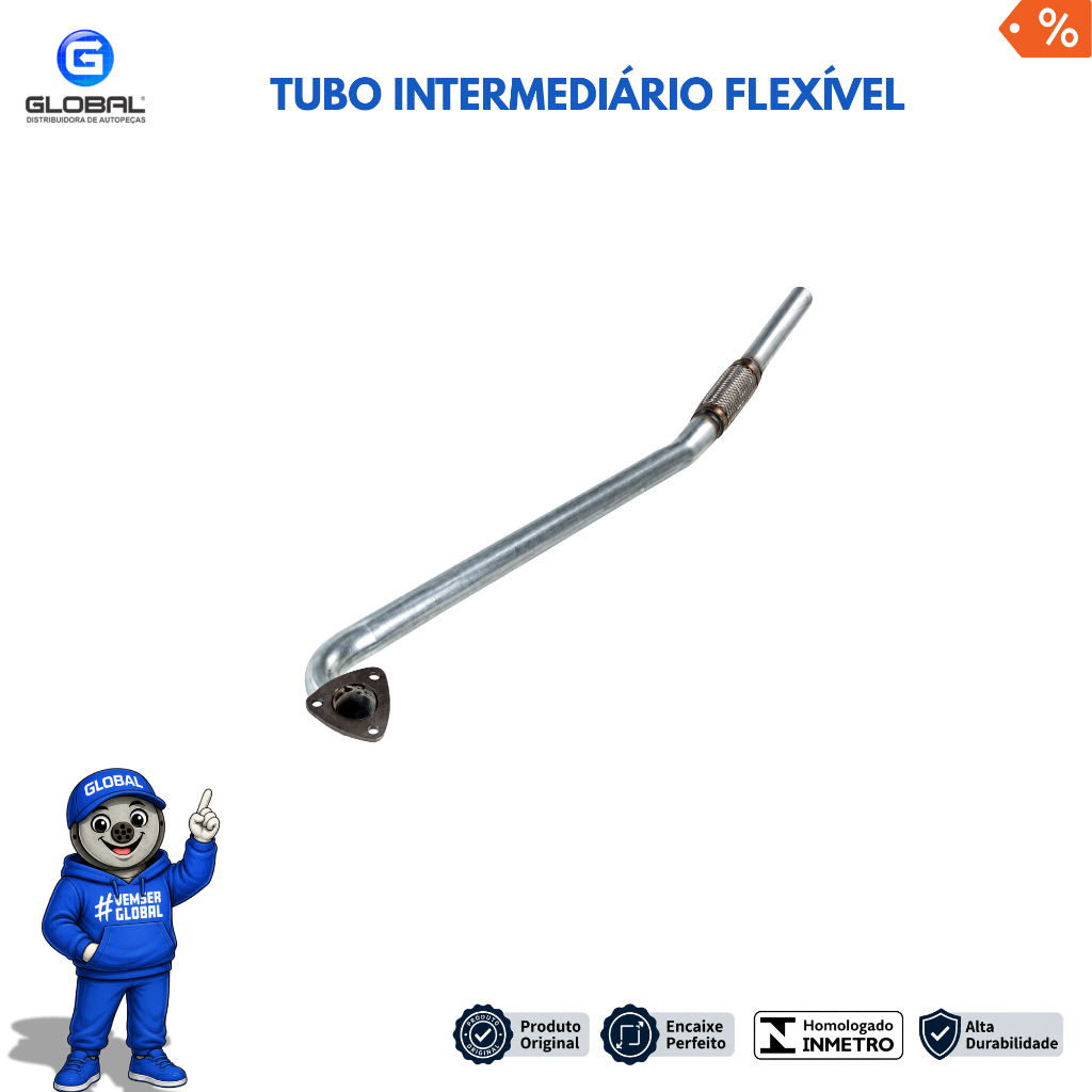 Silencioso Escapamento Tubo Intermediário C/ Flexivel Celta 1.0 1.4 8v - MODELO ORIGNAL