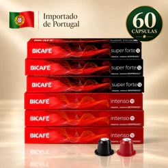 Kit 60 Cápsulas Importadas Café Intenso Bicafé Red Superforte Compatível Máquinas Nespresso