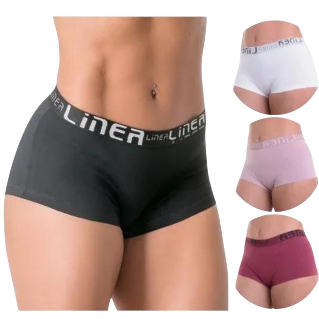 Kit 12 Calcinha Cueca Shortinhos Boxer Feminina Algodão Cotton