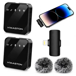 Microfone Sem Fio Lapela Hmaston Profissional Compatível Celular Som Limpo Longa Duração