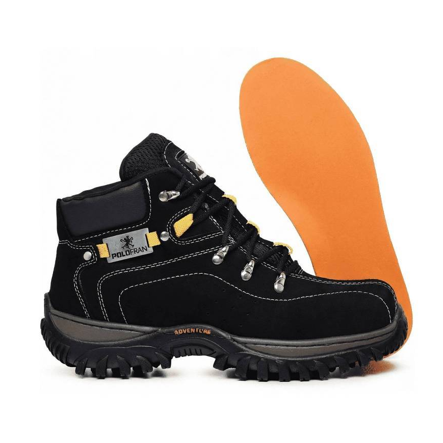 Bota Masculina Polo Fran Original Couro Botina Adventure