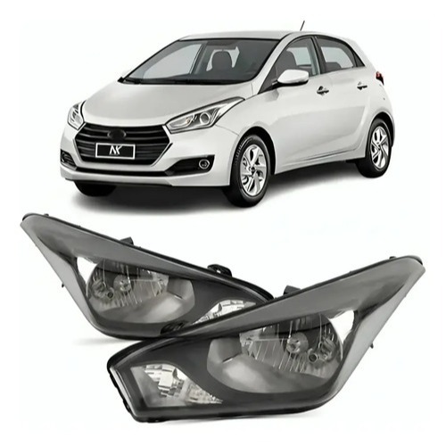 Farol Dianteiro Hb20 Hb20s 2012 2013 2014 2015 2016 2017 2018 2019 Mascara Negra 1ª Linha Novo