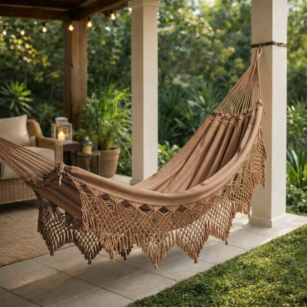 Rede Descanso Rede Dormir Casal Reforçada king Luxo Rede de Dormir Gigante Varanda Manual Artesanal