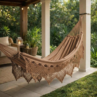 Rede Descanso Rede Dormir Casal Reforçada king Luxo Rede de Dormir Gigante Varanda Manual Artesanal