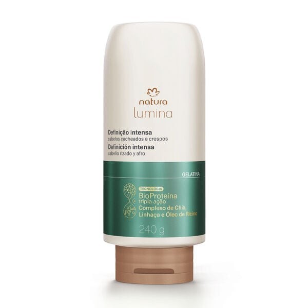Gelatina de Definição e Brilho Lumina 240g - Definição por 24 horas, 8x menos frizz, Brilho Intenso