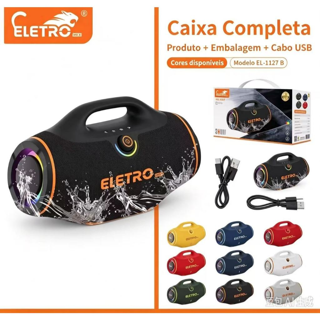 Caixa De Som Super Potente 300w Bluetooth Graves Bass  Potatil Bombox Grande Portatil