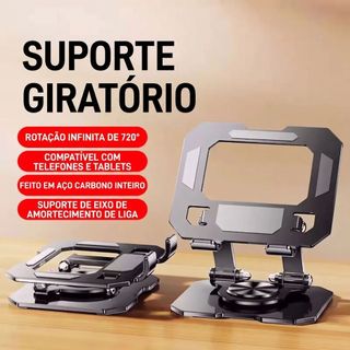 Suporte para Tablet e Celular 720 Graus Giratório em Aço Carbono Dobrável Base Antiderrapante para Desenho e Jogos
