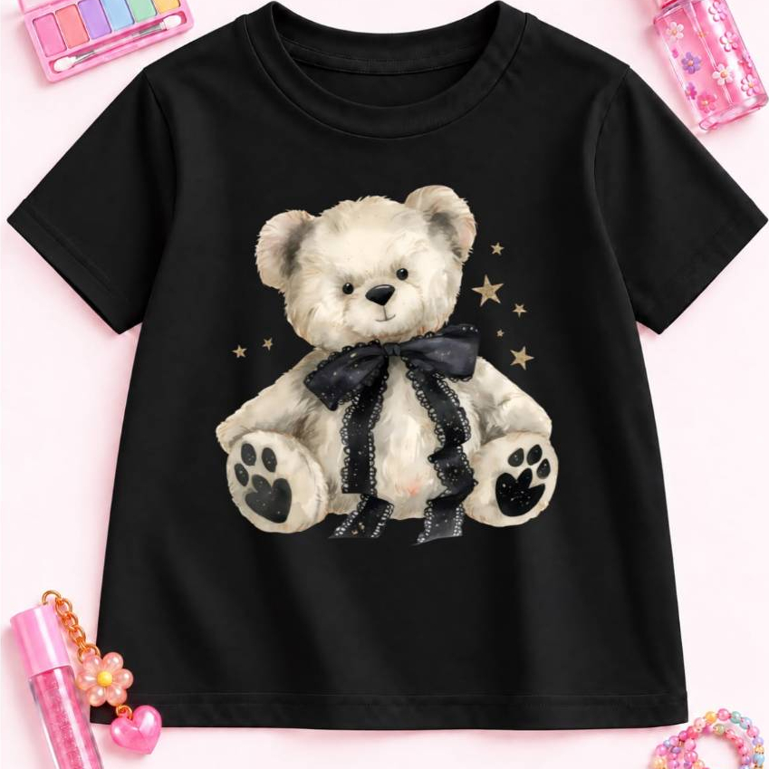 camiseta fofa com estampa de ursinho 2 ao 16 estilosa e confortavel