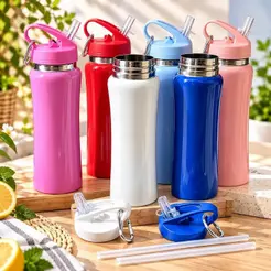 Garrafa térmica inox 650ML / 750ML C/ Canudo