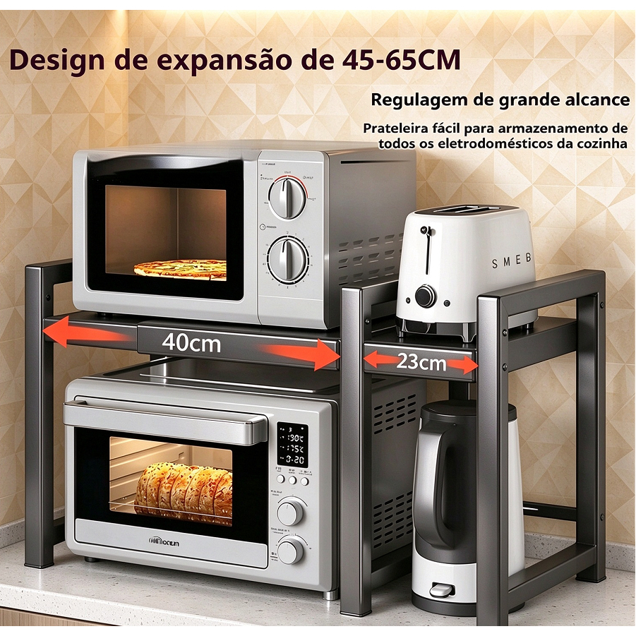 Rack Metálico Multiuso Decoteam Ajustável Para Microondas