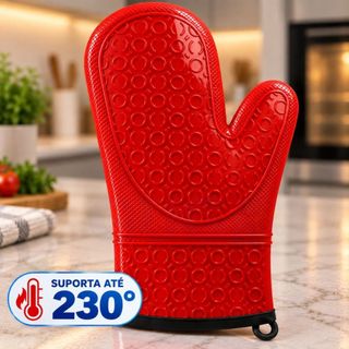 Luva de Silicone - Luva Termica Cozinha Anti-Queimadura Suporta 230° Graus Cozinha Forno Fogão