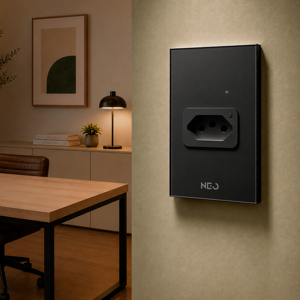 Kit 8 ou 10 Tomadas Inteligente Smart Wi-fi 2.4 GHz 20A Bivolt Preto Avant Neo — imagem 2 de 2