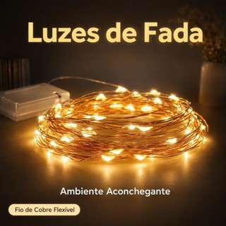 5 KIT Luzes de Fada 2 Metros com Fio Flexível, Baixo Consumo e Alta Qualidade, Para Festa Em Casa De Casamento Decoração