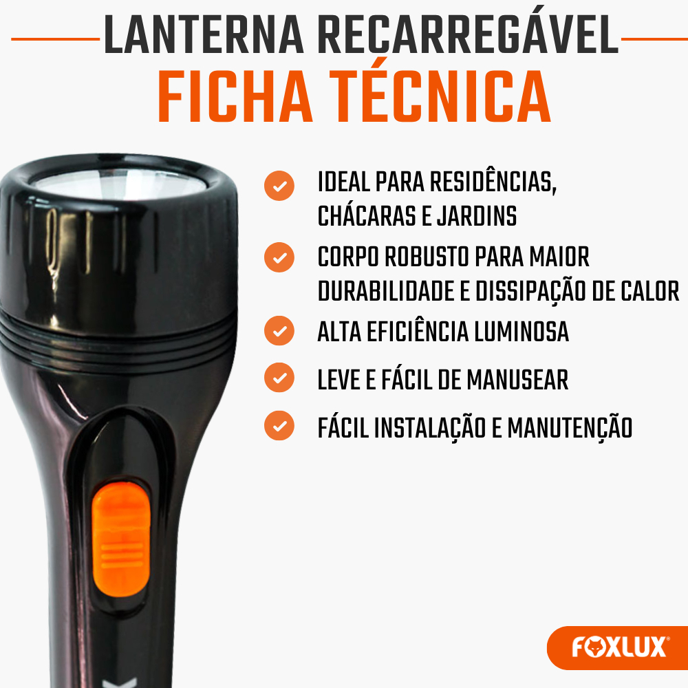 Lanterna LED Foxlux 15cm 1 LED 0,5W 6500K Alto Brilho · foto 2