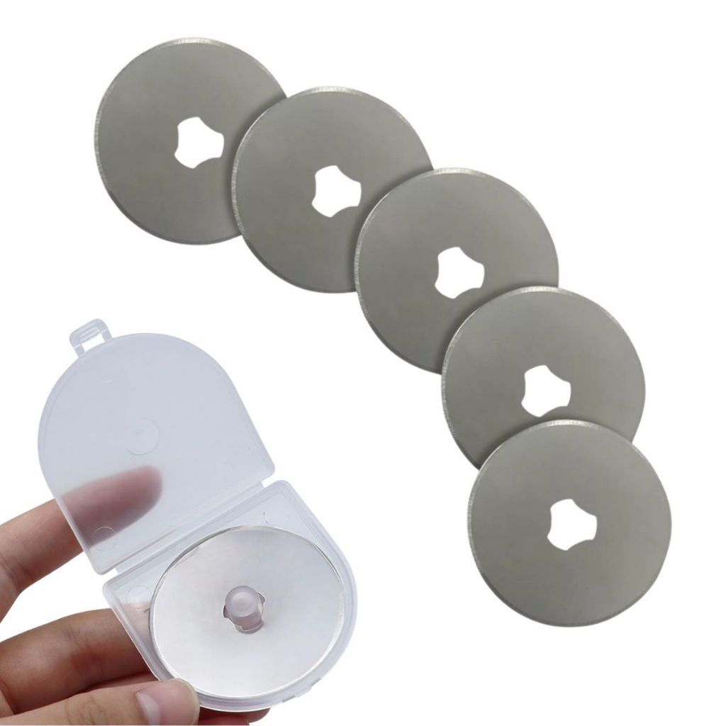 Kit 5 Discos 45mm Refil Lâmina para Cortador Circular Patchwork de 45mm Tecido papel couro