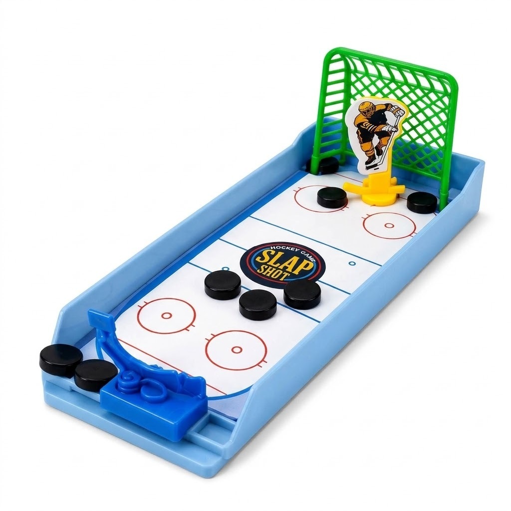 Mini Jogo de Tabuleiro Hóquei no Gelo de Dedo Infantil 21cm Slap Shot