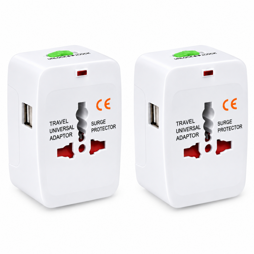 Kit 2 Adaptador Tomada Universal Internacional Viagem Hotel