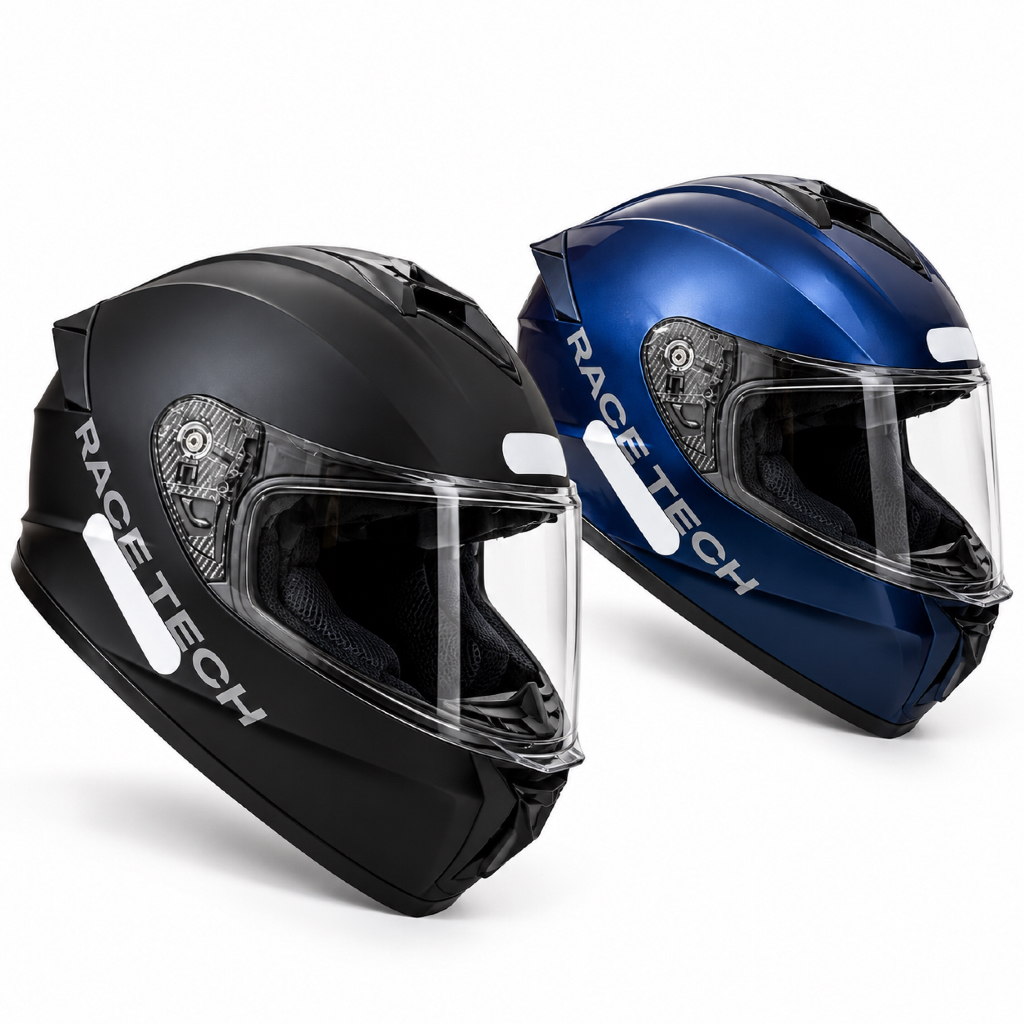 Capacete Race Tech Hit Monocolor Brilhante Fosco Fechado narigueira masculino feminino