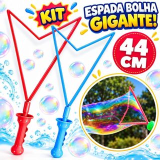 Bastão Bolha De Sabão Gigante 44cm Lança Bolinha Infantil Bolhas Enormes E Divertidas