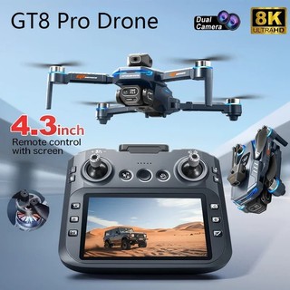 Dron GT8 Pro com Câmera Dual 8K Ultra HD e Controle Remoto com Tela 4.3 Polegadas Doblável