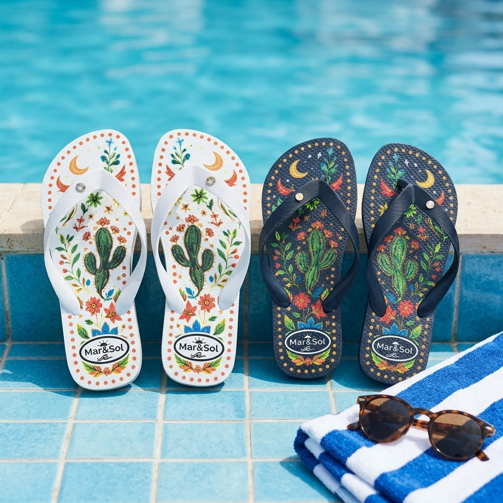 Chinelo Feminino Estampado Kit 2 Pares Chinelo de Dedo Confortável Sola Macia Não Afunda Antiderrapante Presente Verão