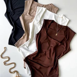 kit 3 ou unidade Body ou Feminino Suplex Decote Quadrado Forro Duplo Verão Body Regata Promoção