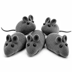 Kit Brinquedos para Gatos Ratinhos com Apito Vinil Veludo Pet Interativo Anti-Stress para Gatinhos Filhotes e Adultos.