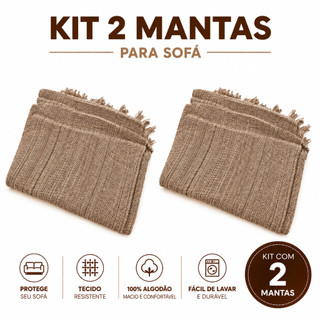 Kit 2 Manta Para Sofá  Retrátil 2,10X1,20 Cama Poltrona Decorativa 100% Algodão