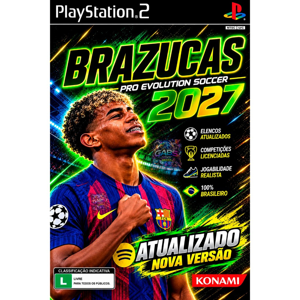 PES Brazucas 2027 Atualizado Última Versão Lançada para PS2 - Para PlayStation 2 Desbloqueado