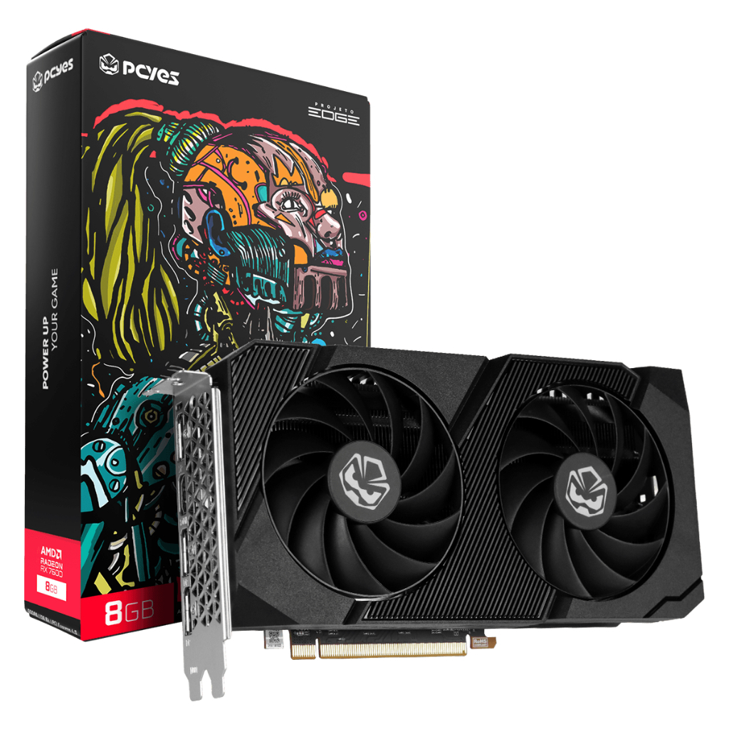 Placa De Vídeo AMD Radeon RX 7600 8GB GDDR6 128 Bits Projeto Edge PCYES