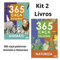 Kit 2 livros 365 caça-palavras - Animais e Natureza