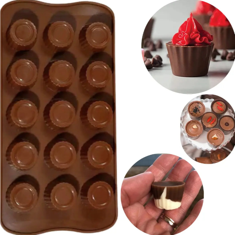 Forma em Silicone Antiaderente Para Chocolate Doces e Bombons Molde Apino 22x11cm (FT457)