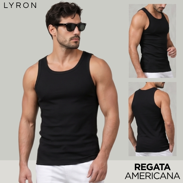 Regata Masculina Canelada Americana Premium Academia Fitness Treino Musculação Esportiva Casual