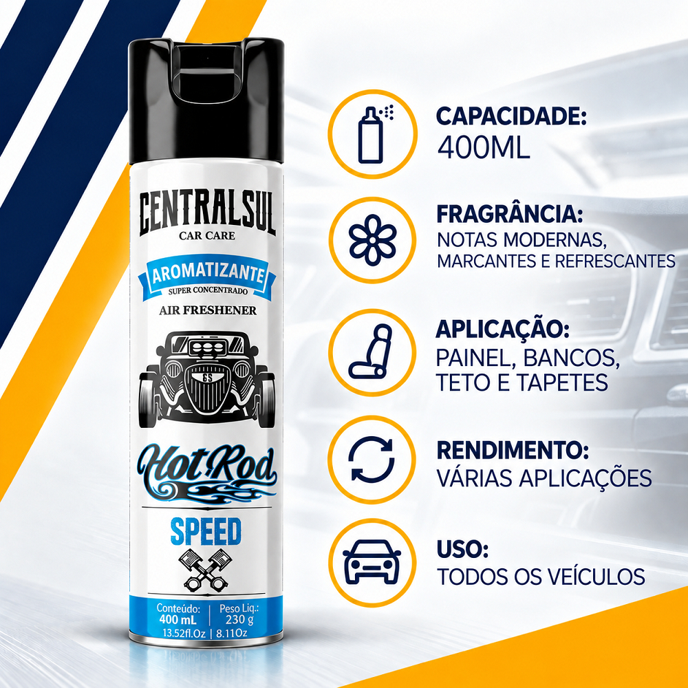 AROMATIZANTE HOT ROD SPEED CENTRALSUL 400ML — imagem 2 de 2