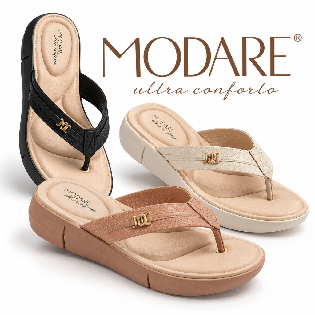 Chinelo Dedo Modare Feminino Ultra Conforto Ortopédico Anatômico Macio Palmilha Confortável Esporão Fascite Plantar