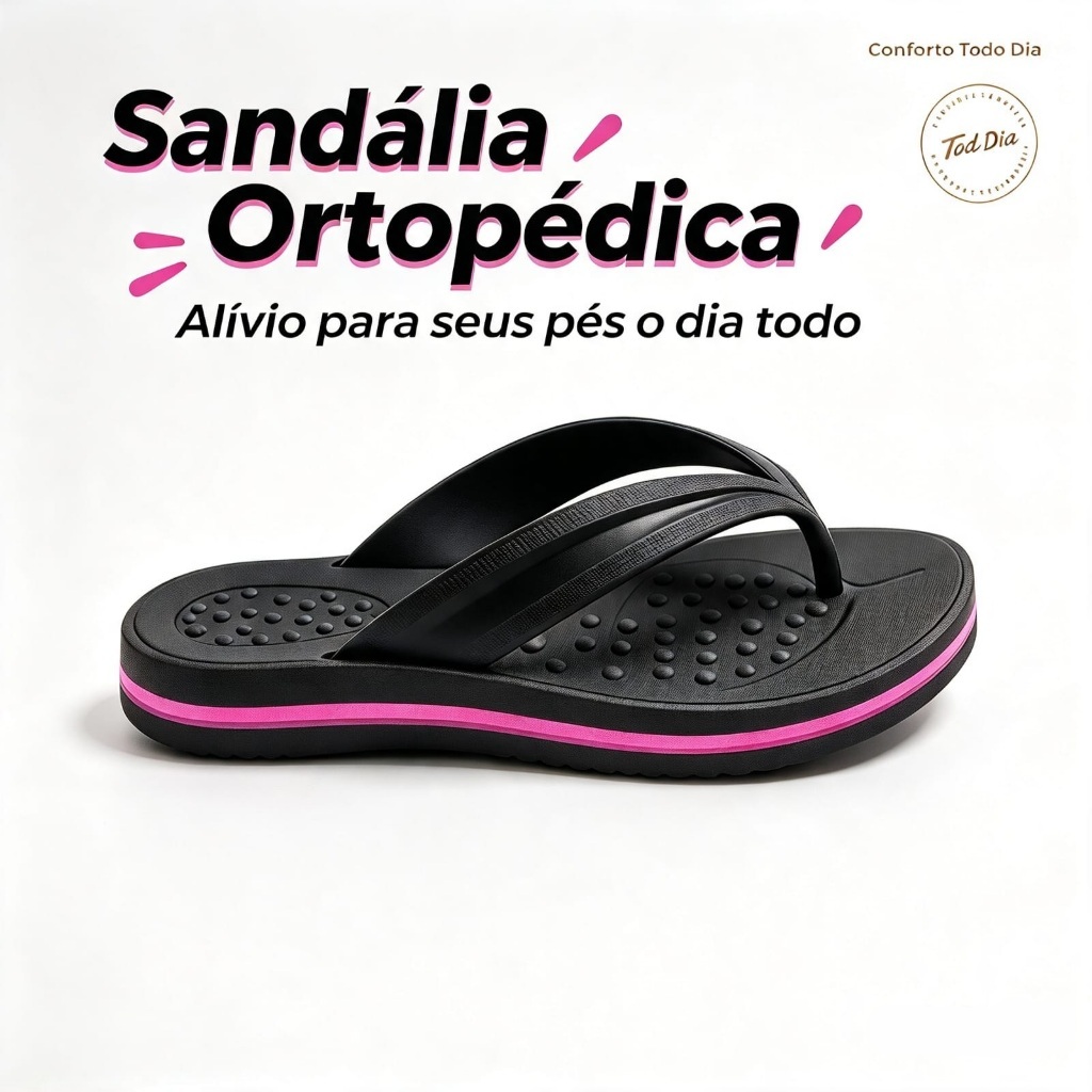 Sandália Ortopédica Feminina Massageadora Conforto Máximo Antiderrapante para o Dia a Dia
