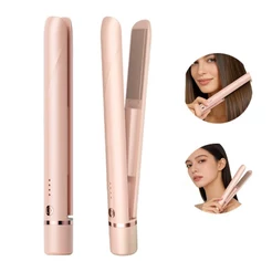 Mini Chapinha de Cabelo Sem Fio Recarregável USB, Prancha Alisadora Portátil com Bateria Interna para Viagem