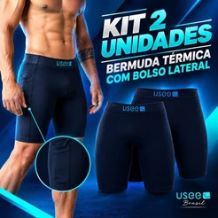 Kit 2 Bermudas Térmica Masculino Short Térmico Bolso Lateral Academia Fitness Corrida Usee Brasil