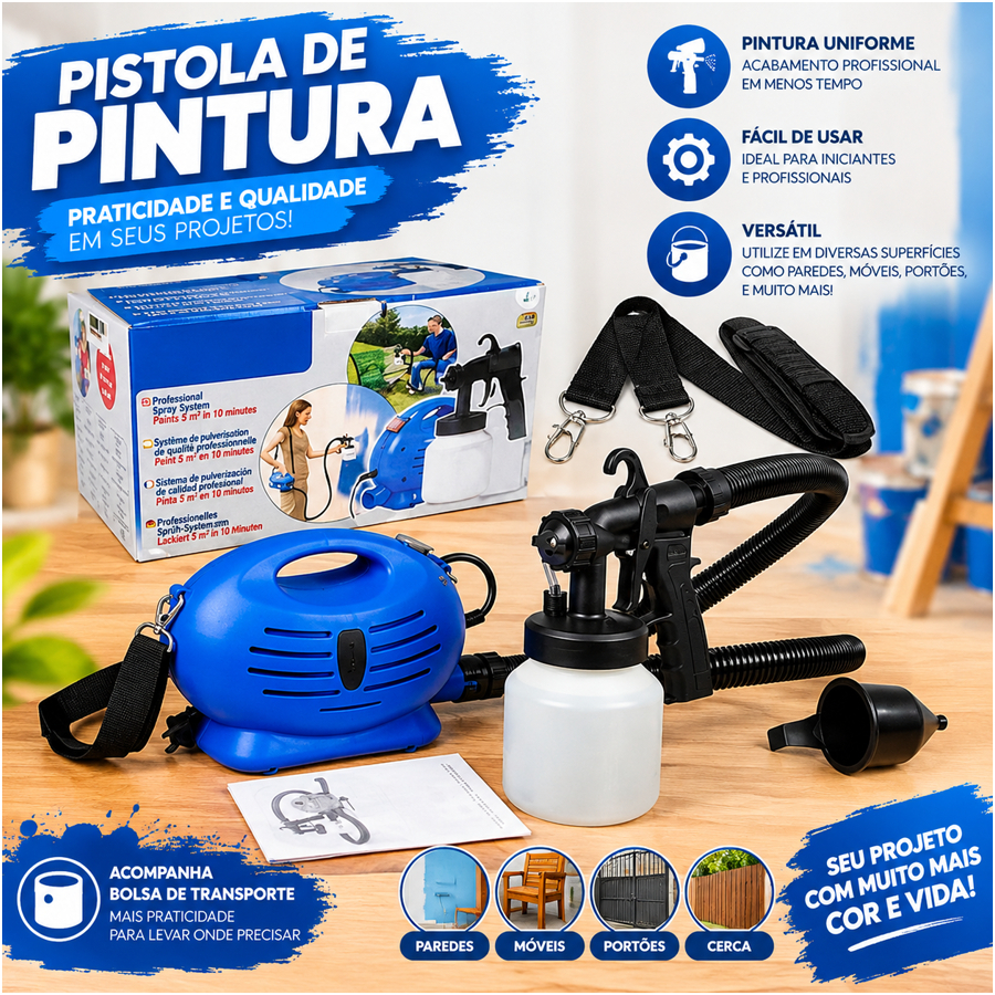 Pistola De Pintura Pulverizador De Tinta 110v Ou 220v 650w