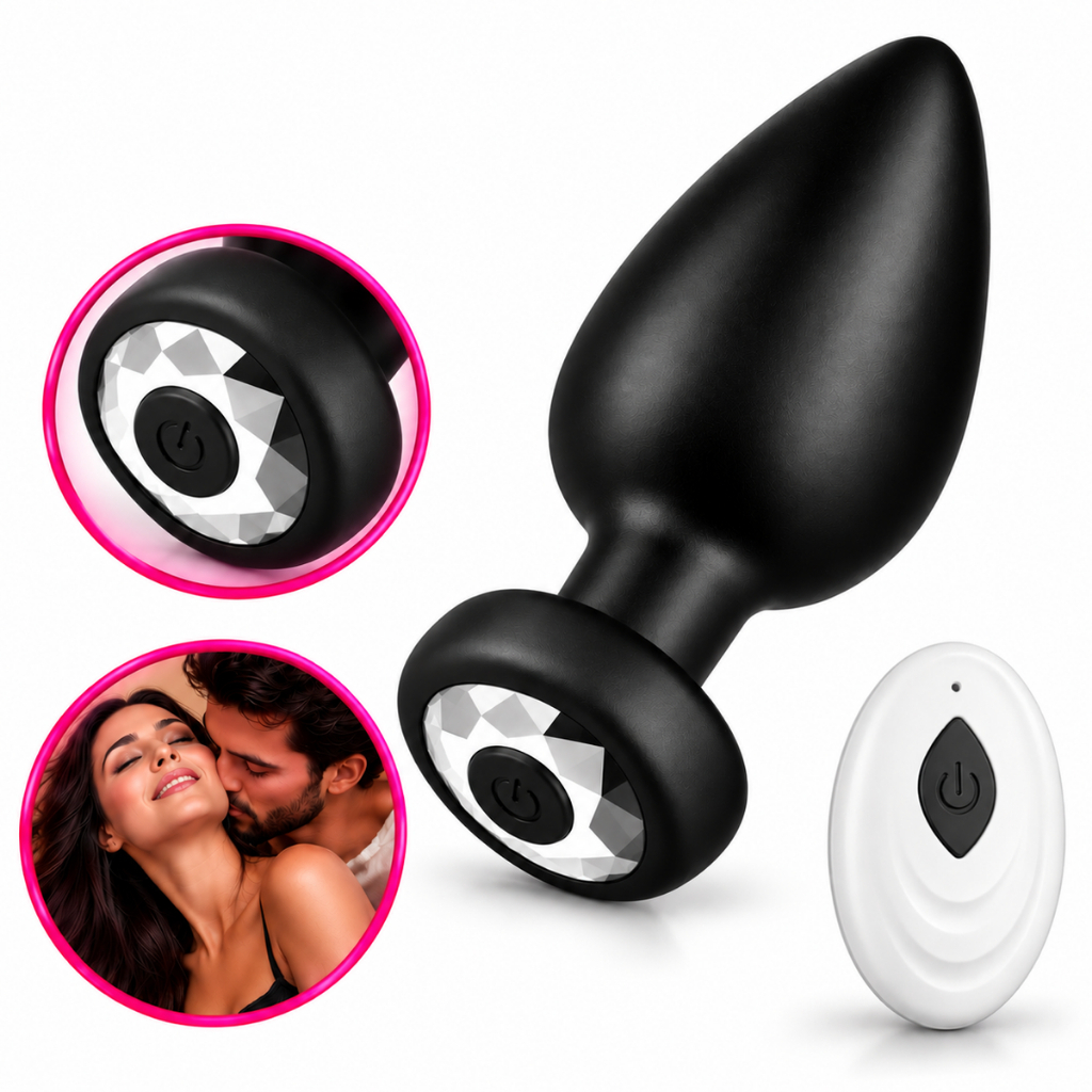 Plug Anal Vibrador Recarregável com Controle Remoto Recaregavel 10 modos de vibração